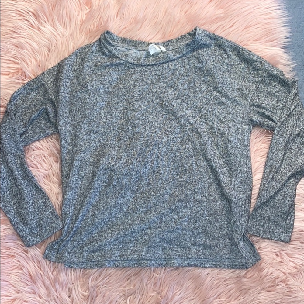 Soft grey long-sleeve top